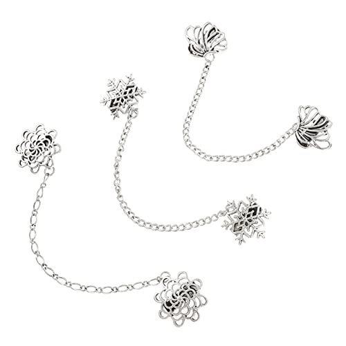 CLISPEED 3 Stücke Stilvolle Hemdkragen Kette Corsage Clip Brosche Zubehör für Anzüge Retro Zinklegierung Elegant Vielseitig Geschenkidee von CLISPEED