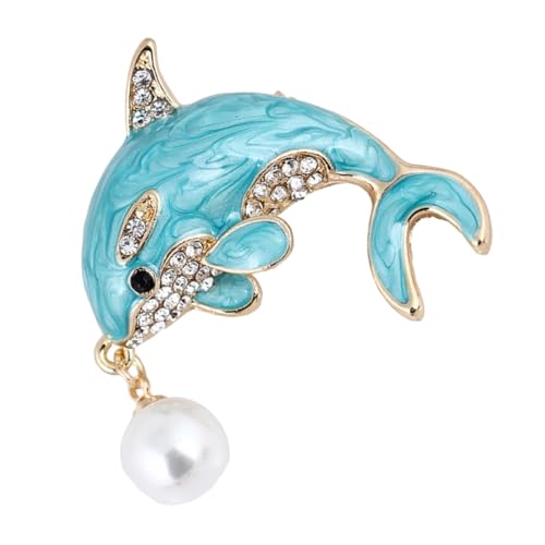 CLISPEED 1 Stück Delicate Dolphin Brosche mit Kunstperlen Design für Frauen Anstecknadel Legierung als Modisches Accessoire für Kleidungsstil CLISPEED 1 Stück Delicate Dolphin Brosche mit Kunstperlen Design für Frauen Anstecknadel Legierung als Modisches Accessoire für Kleidungsstil von CLISPEED