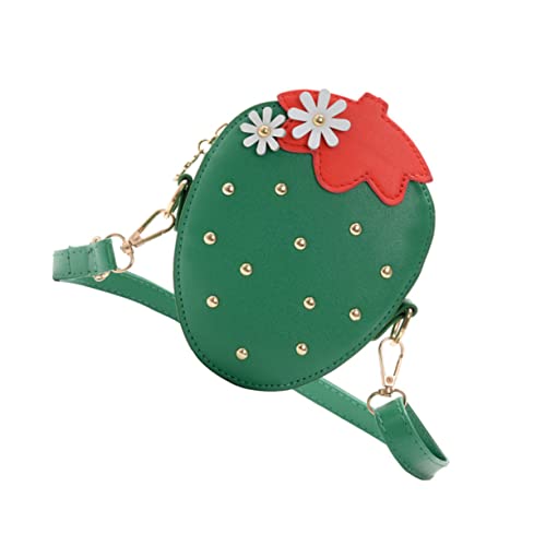 CLISPEED Erdbeertasche Für Mädchen Pu Erdbeer Münztasche Junge Mädchen Umhängetasche Modische Geldbörse Einfaches Portemonnaie Mit Verstellbarem Schultergurt von CLISPEED