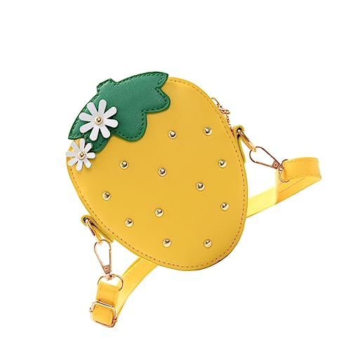 CLISPEED Erdbeer Umhängetasche Mädchen Verstellbare Schultertasche PU Geldbörse Modischer Erdbeer Münzbeutel Süße Kinderaccessoires von CLISPEED