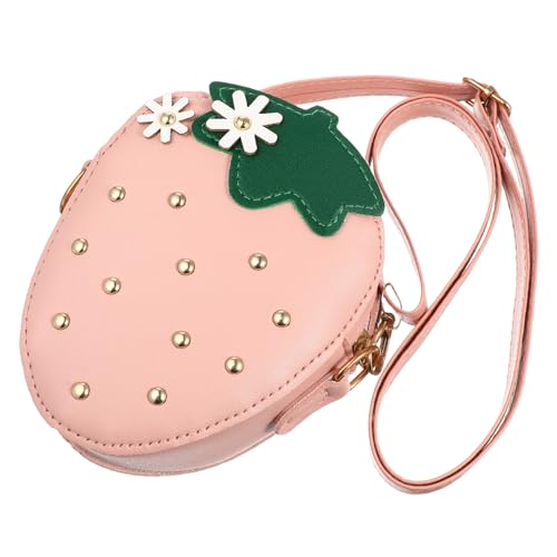 CLISPEED 1stück Mädchen Erdbeere Umhängetasche Kleine Schultertasche Für Geldbörse Für Kleine Gegenstände Verstellbarer Schultergurt Süßes Design von CLISPEED