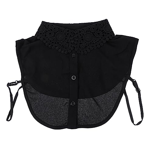 CLISPEED 1 Stück Gefälschtes Hemdkragen Bluse Dickey Kragen Halskrause Aus Spitze Für Halbes Hemd Mit Kunstkragen Falscher Hemdkragen Damen Falsches Hemdkragen Nacken Chiffon Black von CLISPEED