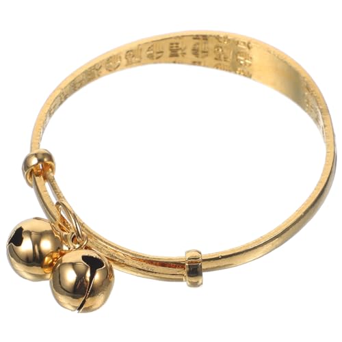 CLISPEED Stylisches Imitation Gold Armband Für Kinder Delikater Handring 50mm Innendurchmesser Mit Glocke Für Mädchen Und Jungen von CLISPEED