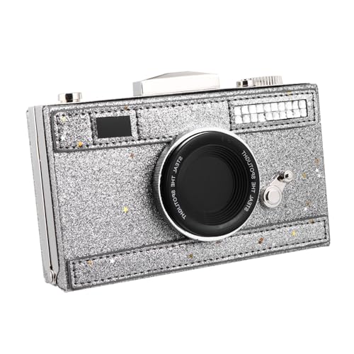 CLISPEED 1 Stück Kameratasche im Retro Design Personalisierte Reflektierende Umhängetasche für Damen mit Schulterriemen Verstauen von Handy und Kosmetik Silber CLISPEED 1 Stück Kameratasche im Retro Design Personalisierte Reflektierende Umhängetasche für Damen mit Schulterriemen Verstauen von Handy und Kosmetik Silber von CLISPEED