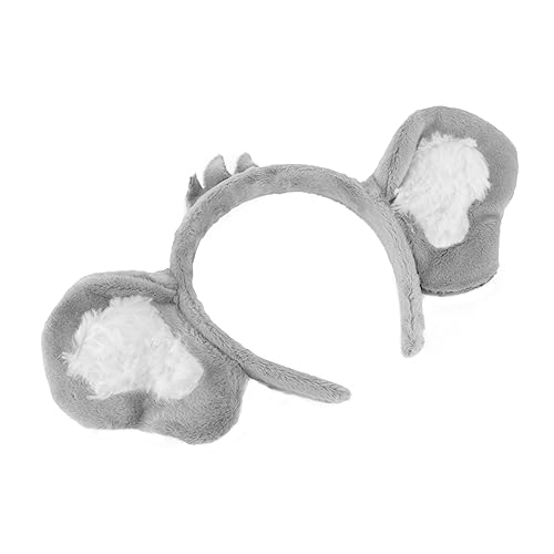 CLISPEED 1 Stück Koala-Stirnband tierhaarreifen haircharm Cartoon Kopfband Koala Pfoten und Ohren Erwachsener Koala-Zubehör Haarband Party-Haare Koala-Ohr-Kopf-Reifen Polyester Light Grey von CLISPEED