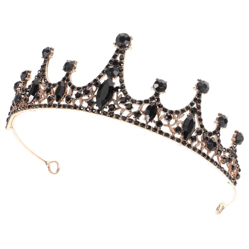 CLISPEED 1 Stück Kronenschmuck Für Damen Für Frauen Junggesellinnenparty Braut- Tiara-krone Hochzeitskleid Prinzessin Brautjungfer Krone Im Barocken Stil Mädchen Spitze Legierung Schwarz von CLISPEED