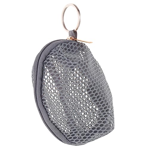 CLISPEED 1 Stück Netz Make Up Ei Aufbewahrungstasche für Damen Mini Münzbeutel mit Schlüsselanhänger Stilvolle Handtasche Tiefgrau für Partys und von CLISPEED