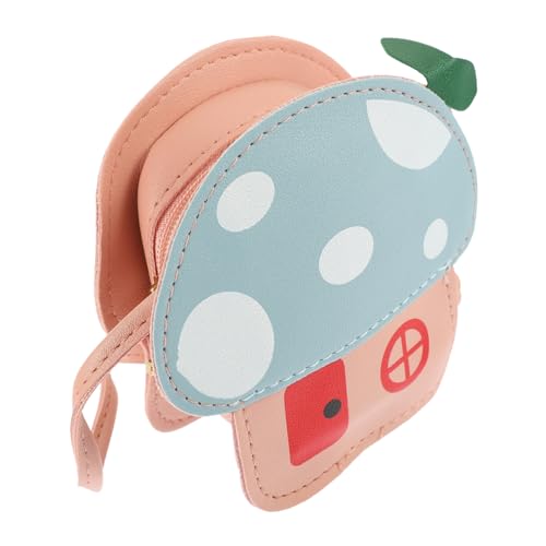 CLISPEED 1 Stück Pilzform Umhängetasche Cartoon Münzgeldbörse für Mädchen Schultertasche für Snacks Schlüssel und Kleingeld Hochwertigem PU Material Zufallfarbe von CLISPEED