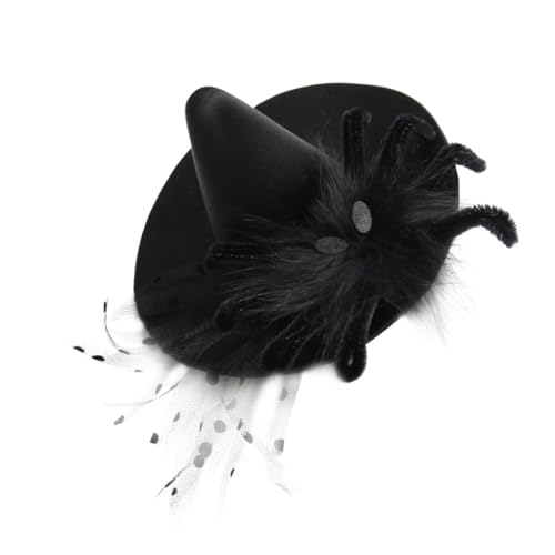 CLISPEED Hexenhut Schwarz Für Erwachsene Damen Halloween-party-kopfschmuck Mit Haaren Als Haar-fixierungs-kopfbedeckung Und Kostüm-haarnadel von CLISPEED