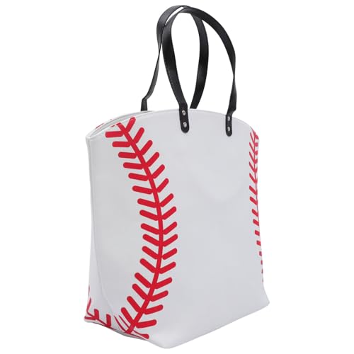 CLISPEED 1 Stück Sportliche Canvas Tasche mit Großem Fassungsvermögen für Freizeit Strand und Shopping Handtasche mit Einfachem Baseball Muster CLISPEED 1 Stück Sportliche Canvas Tasche mit Großem Fassungsvermögen für Freizeit Strand und Shopping Handtasche mit Einfachem Baseball Muster von CLISPEED