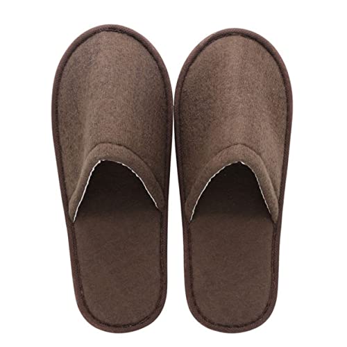 CLISPEED 10 Paare Einweg Hausschuhe Große Kaffee Farbig Rutschfest Weiche Hotelpantoffeln Damen Komfortable Gäste Slipper Für Zuhause Salon Spa von CLISPEED