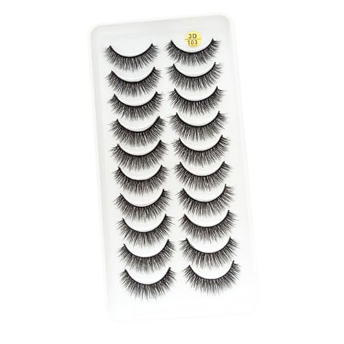 CLISPEED 10 Paare Falsche Wimpern für Party und Alltag Dichte Volumen Wimpernverlängerung Natürliche Makeup Wimpern für Frauen Wiederverwendbare Schminkwimpern Weiche Extensions von CLISPEED
