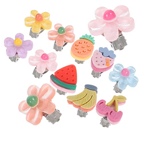 CLISPEED 10 Paare Ohrclips Süße Clip Ohrringe für Mädchen Blumen und Früchte Design Schmuckaccessoires für Partys Geburtstage und Alltag von CLISPEED