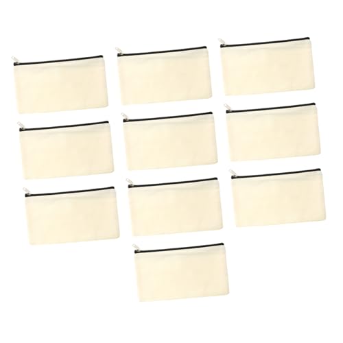 CLISPEED 10 Stück Canvas Federmäppchen aus Robustem Umweltfreundlichem Material mit Reißverschluss Vielseitige Schmink und Reise Taschen Waschbar für Stifte und Kleine Utensilien von CLISPEED
