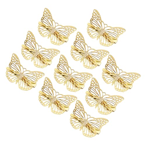 CLISPEED 10 Stück Filigrane Goldene Haarklammern aus Legierung Hohles Schmetterlingsdesign Haarspangen für Mädchen Dekorative Kopfbedeckung Vielseitig für Festtage und Alltag Geeignet von CLISPEED