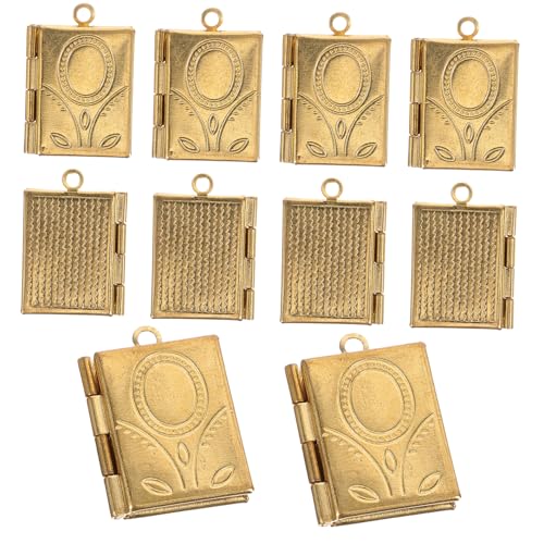 CLISPEED 10 Stück Rechteckige Buch anhänger aus Edelstahl Schmuck lockets mit Bilderrahmen Vielseitige DIY Charms für Armbänder und Halsketten Einzigartige Geschenkidee für CLISPEED 10 Stück Rechteckige Buch anhänger aus Edelstahl Schmuck lockets mit Bilderrahmen Vielseitige DIY Charms für Armbänder und Halsketten Einzigartige Geschenkidee für von CLISPEED