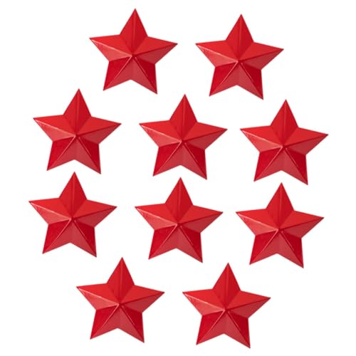 CLISPEED 10 Stück Rote Aluminium Fünfzackige Sternabzeichen Metall Pins für Kleidung Hüte Taschen Dekorative Retro Anstecknadeln Langlebige Vintage Abzeichen für Alltag und Geschenke von CLISPEED