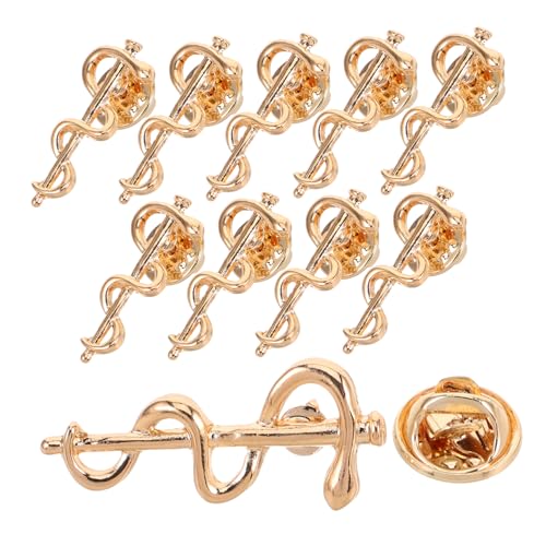 CLISPEED 10 Stück Snake Brooch Pin für Ärzte und Pflegekräfte Elegante Caduceus Anstecknadel aus Vielseitig für Hemden Mäntel und Rucksäcke Perfektes für Gesundheitsberufe von CLISPEED