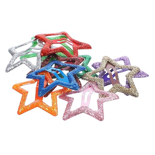 CLISPEED 10 Stück Stern Haarclips für Bunte Metall Haarspangen für Mädchen Langlebige und Haarschonende Zubehörteile für Partys und Alltag von CLISPEED