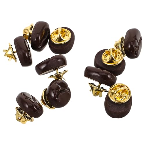 CLISPEED 10stücke Teilige Cartoon-kaffeebohnen-broschen Realistische Harz-kaffeebohnen-anstecknadeln Süße Hut-dekoration Handtaschen-zubehör Kleidungsaccessoires von CLISPEED