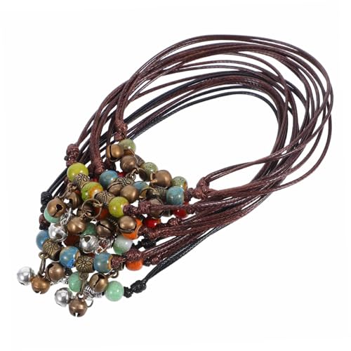 CLISPEED 10 Stück Teiliges Boho Fußkettchen Verstellbar mit Handgefertigten Keramikperlen Geflochtenes Hippie Armband in Vintage Stil Elastischer Schmuck für Frauen und Mädchen Langlebig von CLISPEED