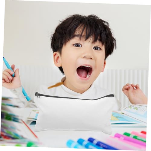 CLISPEED 10 Stück Teiliges DIY Federmäppchen aus Segeltuch mit Reißverschluss Leichte Portable Stifttasche zum Bemalen Vielseitig als Kosmetiktasche oder Zufällige Farbe Zufällige Farbe von CLISPEED