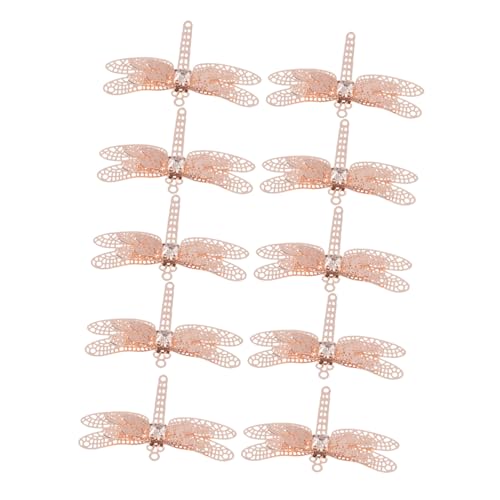 CLISPEED 10 Stück Teiliges DIY Haarschmuck mit Strassbesatz Ultradünne Dreischichtige Libellen Haarspangen in Roségold Handgefertigte Haarclip Charms für Bastelbedarf und Haarschmuck Dekor von CLISPEED