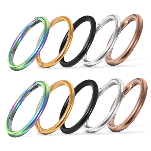 CLISPEED 10 Stück Teiliges Edelstahl Nasenringe Damen in Farben Runde Nasenhoops Allergiefrei Frei Alltag Schmuck CLISPEED 10 Stück Teiliges Edelstahl Nasenringe Damen in Farben Runde Nasenhoops Allergiefrei Frei Alltag Schmuck von CLISPEED