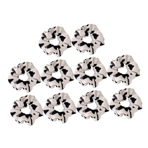 CLISPEED 10 Stück Teiliges Elastische Haargummis mit Kuhmuster Weiche Strapazierfähige Ponytail Halter für Mädchen Modische Haarbänder mit Guter Dehnbarkeit Bequem und Langlebig Geeignet von CLISPEED