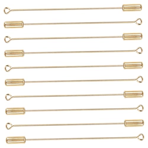 CLISPEED 10 Stück Teiliges Goldene Broschennadeln Lange Stecknadeln mit Stopper für DIY Schmuck Handwerk Kleidung Anstecknadel Zubehör für Anstecker Lapel Pin Accessoires von CLISPEED