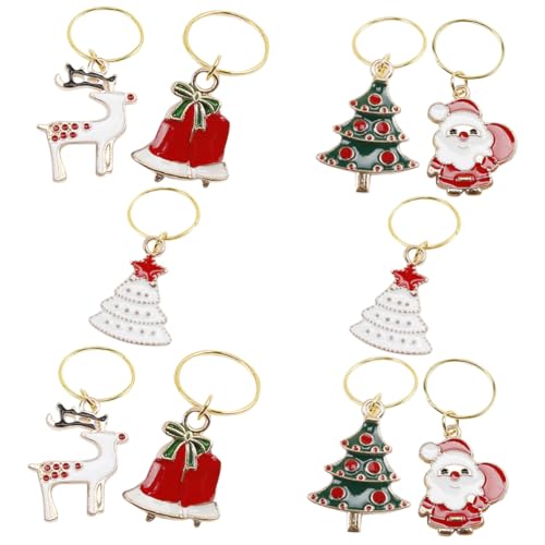 CLISPEED 10 Stück Teiliges Haarschmuck Weihnachten Metall Haar Charms für Zöpfe Dreadlocks Frauen Festliche Designs mit Santa Weihnachtsbaum Rentier DIY Haaraccessoires für Partys und von CLISPEED