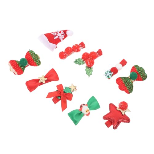 CLISPEED 10 Stück Teiliges Haarspangen Weihnachts Haarklammern Bunte Clips für Mädchen Haarschmuck Rutschfest Haarklammern Weihnachtsfeier Styling Zubehör für Ponytail und Dutt von CLISPEED