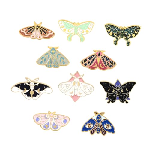 CLISPEED 10 Stück Teiliges Insekt Broschen Schmetterling Motte Design Emaille Anstecker für Kleidung Tasche Hut Vielseitige Modeschmuck für Damen und Naturliebhaber von CLISPEED