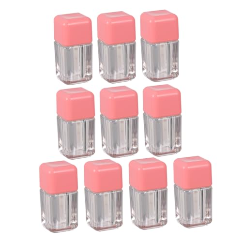 CLISPEED 10 Stück Teiliges Kleine Leere Lippenpflegedosen aus Kunststoff Kompakte DIY Lipgloss Behälter in Rosa Wiederbefüllbar für Lippenbalsam Lotion Mascara für Reisen und Alltag von CLISPEED