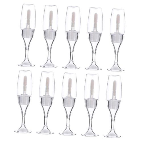 CLISPEED 10 Stück Teiliges Mini Lippenpflege Behälter aus Transparentem Leere Lipgloss Tuben in Weinbecher Form Tragbare Nachfüllflaschen für Kosmetik Praktisch für Damen und DIY Kosmetik von CLISPEED