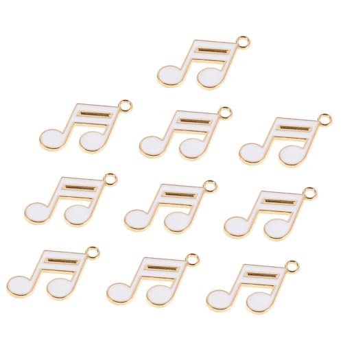 CLISPEED 10 Stück Teiliges Musiknoten Charms aus Robustem Zinklegierung Weiß Emailliert Vielseitig als Anhänger für Armband Halskette oder DIY Schmuckherstellung Elegantes Design für Damen von CLISPEED