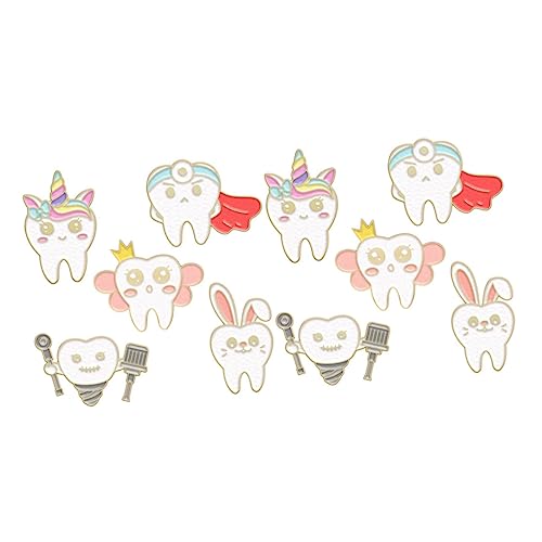 CLISPEED 10 Stück Teiliges Niedliche Zahn Broschen Metall Anstecknadeln für Kleidung Schals und Taschen Kreative Dekoration für Modebewusste und Cartoon von CLISPEED