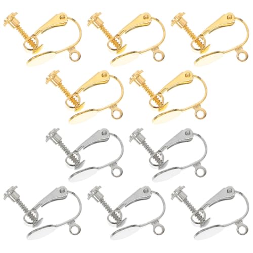 CLISPEED 10 Stück Teiliges Ohrclips aus Kupfer Leichte Schmerzfreie Ohrclip konverter für Gepiercte Ohren Glatte Oberfläche Komfortabel Ganzen Tag Tragbar DIY Ohrschmuck Zubehör in Silber von CLISPEED