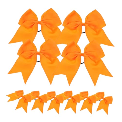 CLISPEED 10 Stück Teiliges Orangefarbene Haargummis mit Schleife für Mädchen Lange Cheerleader Haarschleifen aus Strapazierfähigem für Tanz Sport und Alltag von CLISPEED