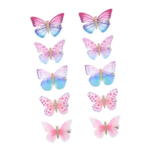 CLISPEED 10 Stück Teiliges Schmetterling Haarspangen Bunte Haarklammern für Damen Mädchen Leichtes Haarschmuck Accessoire für Halloween Party Alltag und Festliche Anlässe von CLISPEED
