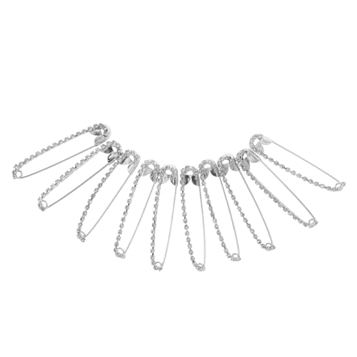 CLISPEED 10 Stück Teiliges Sicherheitsnadeln Brosche mit Funkelnden Strasssteinen U Förmiges Design Langlebige Zinklegierung Vielseitig als Pullover Schal Clip Modisches Schmuck Accessoire von CLISPEED