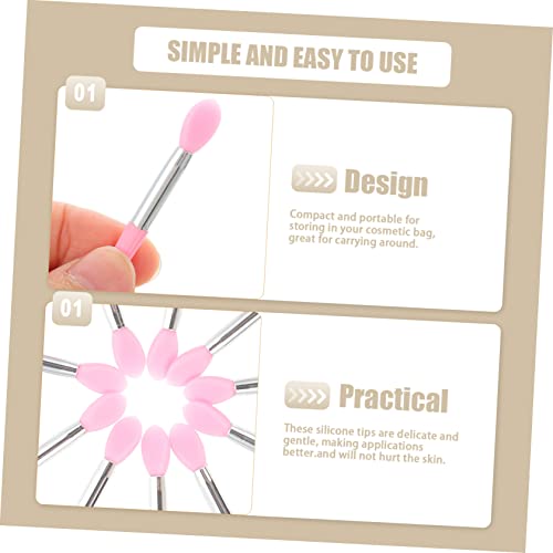 CLISPEED 10 Stück Teiliges Silikon Lippenpinsel Langlebig und Hygienisch für Lippenstift Eyeshadow Geeignet für Damen Professionelles Make Up und Heimgebrauch von CLISPEED