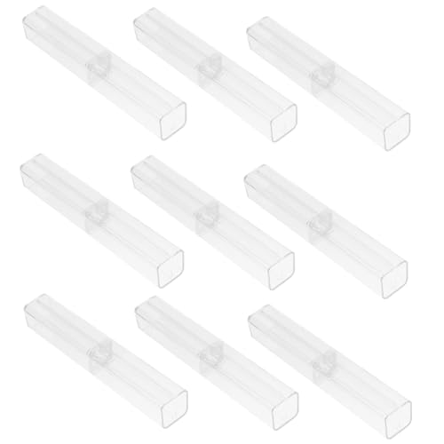 CLISPEED 10 Stück Teiliges Transparentes Federmäppchen aus Bruchsicherem Kunststoff mit Praktischem Deckel Leicht Robust und Vielseitig für Schule Büro und Stifteaufbewahrung von CLISPEED