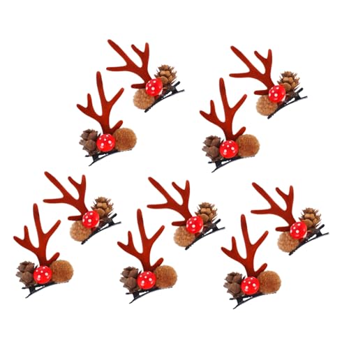 CLISPEED 10 Stück Weihnachts Haarklammern mit Rentier Geweih Niedliche Elch Horn Haarspangen für Damen Festlicher Haarschmuck für Weihnachtsfeiern und Cosplay Dekorative Tierkostüm von CLISPEED
