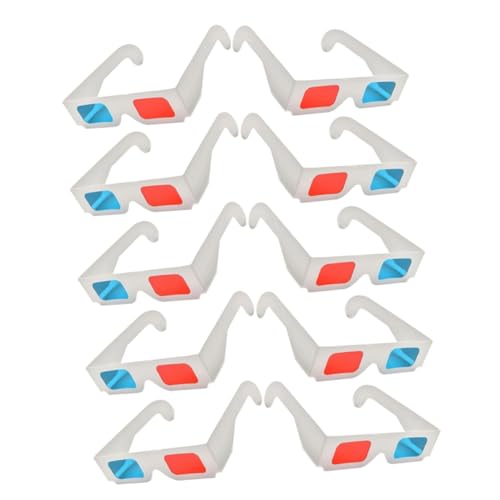 CLISPEED 10 Teiliges Brillen aus Papierrahmen mit Rot Blauen Linsen für Filme Spiele und Dvds Modische Movie Brille für Familie Freunde und Vielseitig Einsetzbar im und Zuhause von CLISPEED