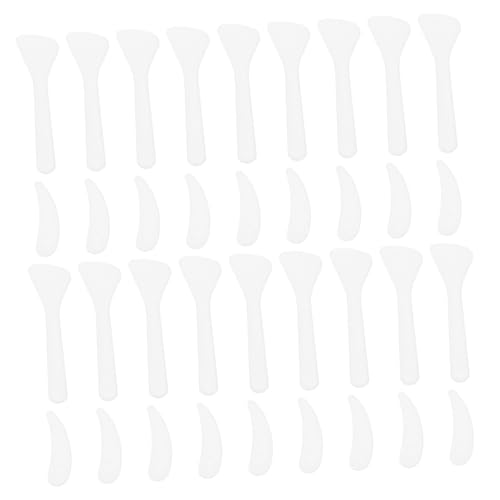 CLISPEED 100 Stück Teiliges Wiederverwendbare Gesichtscreme Applikatoren und Löffel aus Kunststoff Ergonomische Kosmetikspatel für Gleichmäßiges Auftragen und Sauberes Entnehmen Weiß von CLISPEED