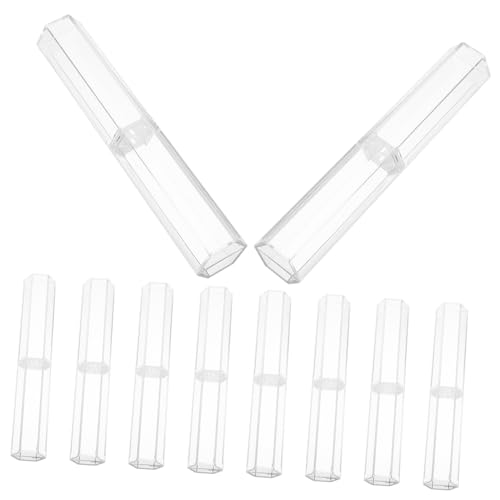 CLISPEED Kleine Transparente Stifteetui 10 Stück Geschenkboxen Kunststoff Stifthalter für Stifte und Schreibwaren für Schule und Büro von CLISPEED