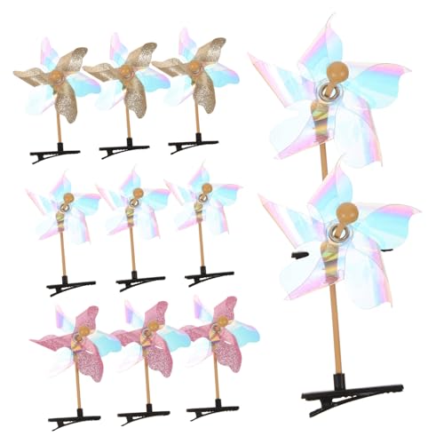 CLISPEED 11 Stück Teiliges Bunte Windmühlen Haarspangen für Mädchen Niedliche Drehbare Haarklammern Hautfreundlich und Bequem als Kinderhaarschmuck für Geburtstag Schule und Alltag von CLISPEED