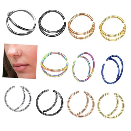 CLISPEED 11 Stück Teiliges Mond Nasenringe aus hochwertigem Metall und Langlebig Modische Nasenclips für Damen Stilvolle Nasenpiercing Accessoires für Alltag und Besondere Anlässe von CLISPEED