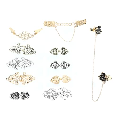 CLISPEED 11 Stück Vintage Teiliges Strickjacken mit Blumenmuster Robuste Broschenclips für Damen Vielseitige Schal und Pulloverhalter Eleganter Retro Cardigan Clip für Strickjacken und von CLISPEED